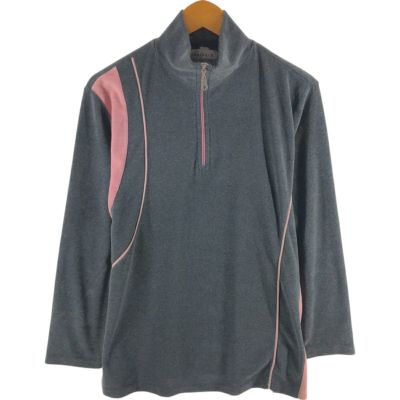 高評価なギフト CECILIA 古着 CLASSICS ハーフジップスウェットシャツ ベロア トレーナー+スウェット