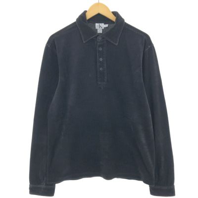 古着 90年代 カルバンクライン Calvin klein ベロア 長袖 ポロシャツ メンズXL相当 ヴィンテージ /eaa486979 【中古】 【240907】