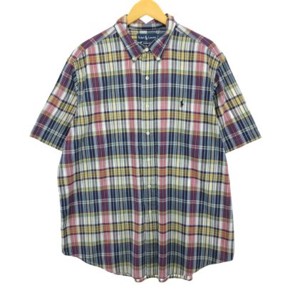 古着 ラルフローレン Ralph Lauren CLASSIC FIT 半袖 ボタンダウン チェックシャツ メンズXXL相当 /eaa485812 【中古】 【240907】