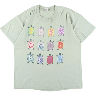 古着 ギルダン GILDAN クマ柄 両面プリント アニマルプリントTシャツ