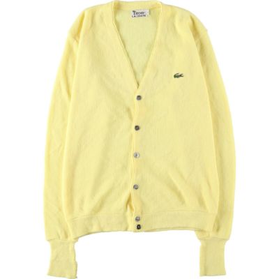 古着 70年代 ラコステ LACOSTE IZOD ニットカーディガン メンズL