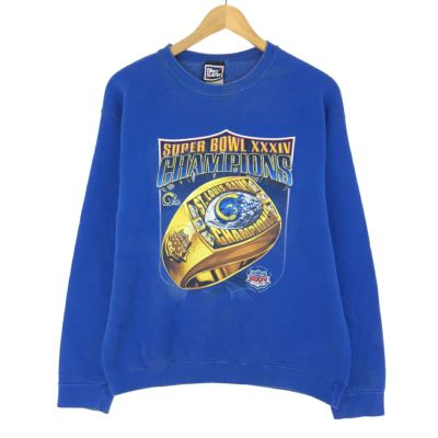 古着 PRO LAYER NFL SUPER BOWL XXXIV CHAMPIONS ロサンゼルス・ラムズ プリントスウェットシャツ トレーナー メンズL /eaa433504 【中古】 【240331】 ss2503_30
