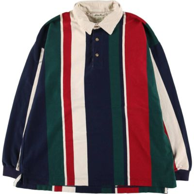 古着 00年代 エディーバウアー Eddie Bauer マルチストライプ 長袖 ストライプ ポロシャツ メンズXXL相当 /eaa522441 【中古】 【250312】