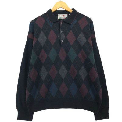 古着 90年代 FLORENCE TRICOT アーガイル柄 ポロニットセーター イタリア製 メンズL相当 ヴィンテージ /eaa582075 【中古】 【250913】