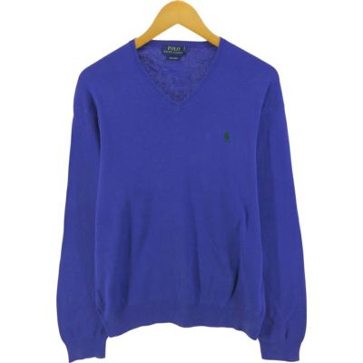古着 ラルフローレン Ralph Lauren POLO RALPH LAUREN Vネック コットンニットセーター メンズL相当 /eaa455964 【中古】 【250312】