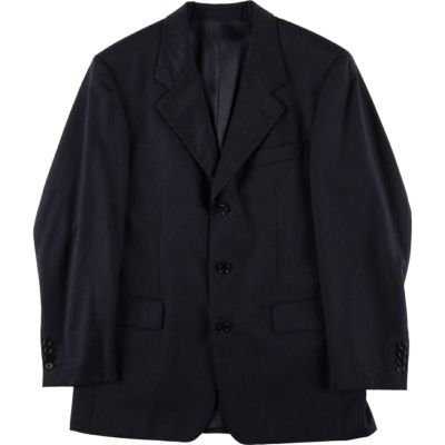 良品✨Hugo Boss テーラードジャケット リネン ストライプ 大きいサイズ 古着 ヒューゴボス HUGO BOSS ストライプ柄 ウールテーラード