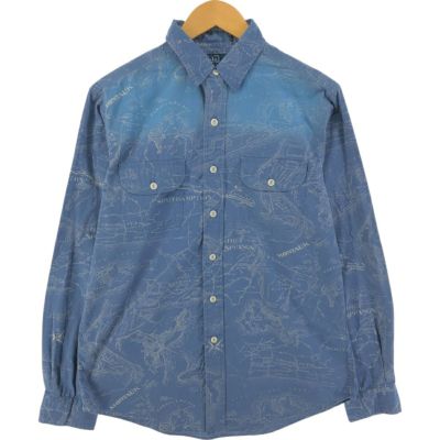 古着 ラルフローレン Ralph Lauren POLO by Ralph Lauren 総柄 長袖 ボタンダウンシャツ メンズM相当 /eaa526595 【中古】 【250314】