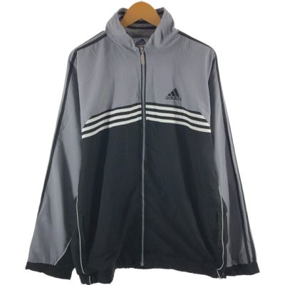 adidas ジャージ　ウインドブレーカー　古着 古着 アディダス ウインドブレーカー S 黒 ブラック 上下
