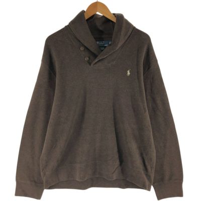 古着 ラルフローレン Ralph Lauren POLO by Ralph Lauren ショールカラー コットンニットセーター メンズXL相当 /eaa455272 【中古】 【250314】