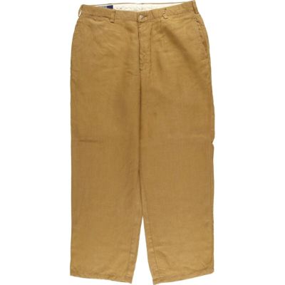 Polo by Ralph Lauren インディゴリネン　ワイドスラックス 古着 ラルフローレン Ralph Lauren POLO by ツータック リネン