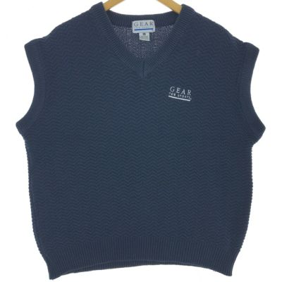 古着 90年代～ GEAR Vネック コットンニットベスト メンズL相当 ヴィンテージ /eaa463805 【中古】 【240909】 ss2503_30