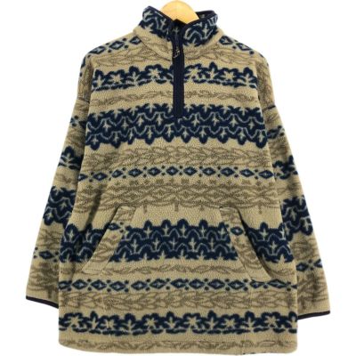 古着 90年代 ティンバーランド Timberland WEATHERGEAR 総柄 ハーフジップ フリースプルオーバー USA製 メンズM相当 ヴィンテージ /eaa522432 【中古】 【250314】