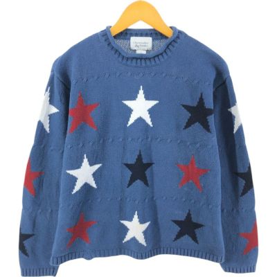 古着 チャップス CHAPS アーガイル柄 Vネック コットンニット