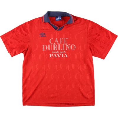 古着 90年代 アンブロ UMBRO セルティック ボーダー柄 襟付き