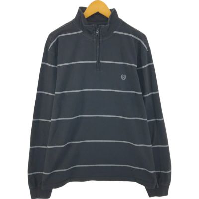 古着 チャップス CHAPS ボーダー柄 ハーフジップスウェットシャツ トレーナー メンズXXL相当 /eaa527223 【中古】 【250315】