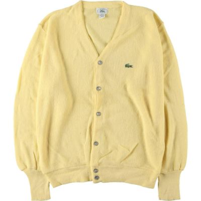 LACOSTE ラコステ ニット　カーディガン　ブラウン　izod 90s 古着 70s LACOSTE IZOD ラコステ アクリル ニットカーディガン 茶色