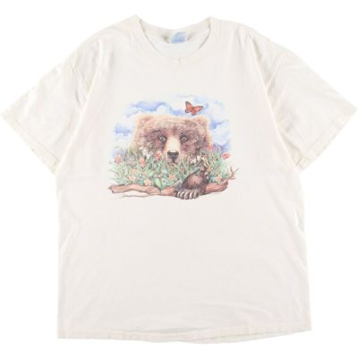 古着 90年代 anvil 馬柄 アニマルプリントTシャツ USA製 メンズL