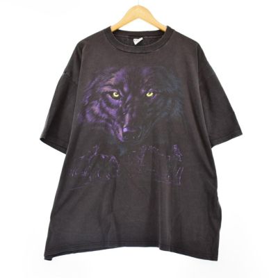 古着 Siegfried&Roy オオカミ柄 アニマルプリントTシャツ USA製 メンズ