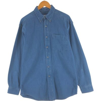 古着 90年代 エルエルビーン L.L.Bean シアサッカー 長袖 ボタン