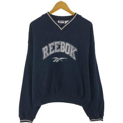 古着 90年代 リーボック Reebok Vネック ナイロンプルオーバー