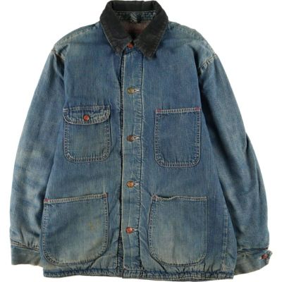 古着 60年代 UNKNOWN デニムカバーオール メンズL相当 ヴィンテージ /evb010603 【中古】 【250316】 【GR-SNS-DNM】