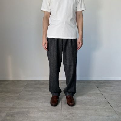 古着 70年代 千鳥格子柄 ツータック スラックス ワイドパンツ