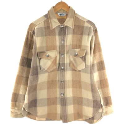 70年代 USA製 WOOLRICH ウールリッチ チェック柄 ウールシャツ