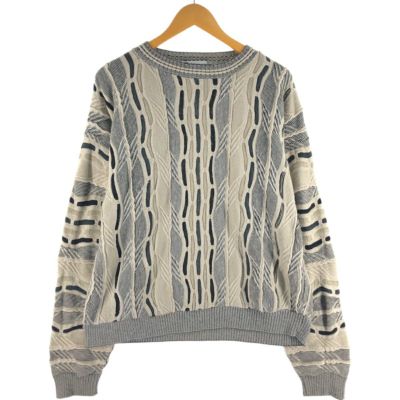 古着 Bachrach 総柄 3Dニットセーター USA製 メンズM相当