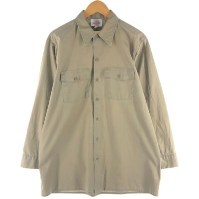 古着 80年代 ディッキーズ Dickies 長袖 ワークシャツ USA製 メンズL相当 ヴィンテージ /eaa527740 【中古】 【250313】