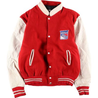 50~60年代 The VARSITY SPORT SHOP SPORTSWEAR 袖革ウールスタジャン アワードジャケット バーシティジャケット メンズL ヴィンテージ /eaa378316