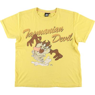 古着 90年代 ルーニーテューンズ LOONEY TUNES タズマニアンデビル キャラクタープリントTシャツ メンズL ヴィンテージ /eaa433066 【中古】 【240405】 ss2503_30