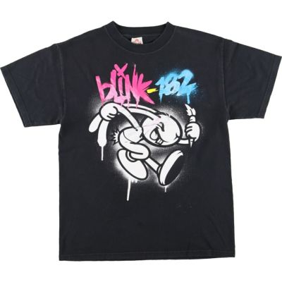 レアUS古着00s○バンドTシャツ blink182 両面プリント メンズL