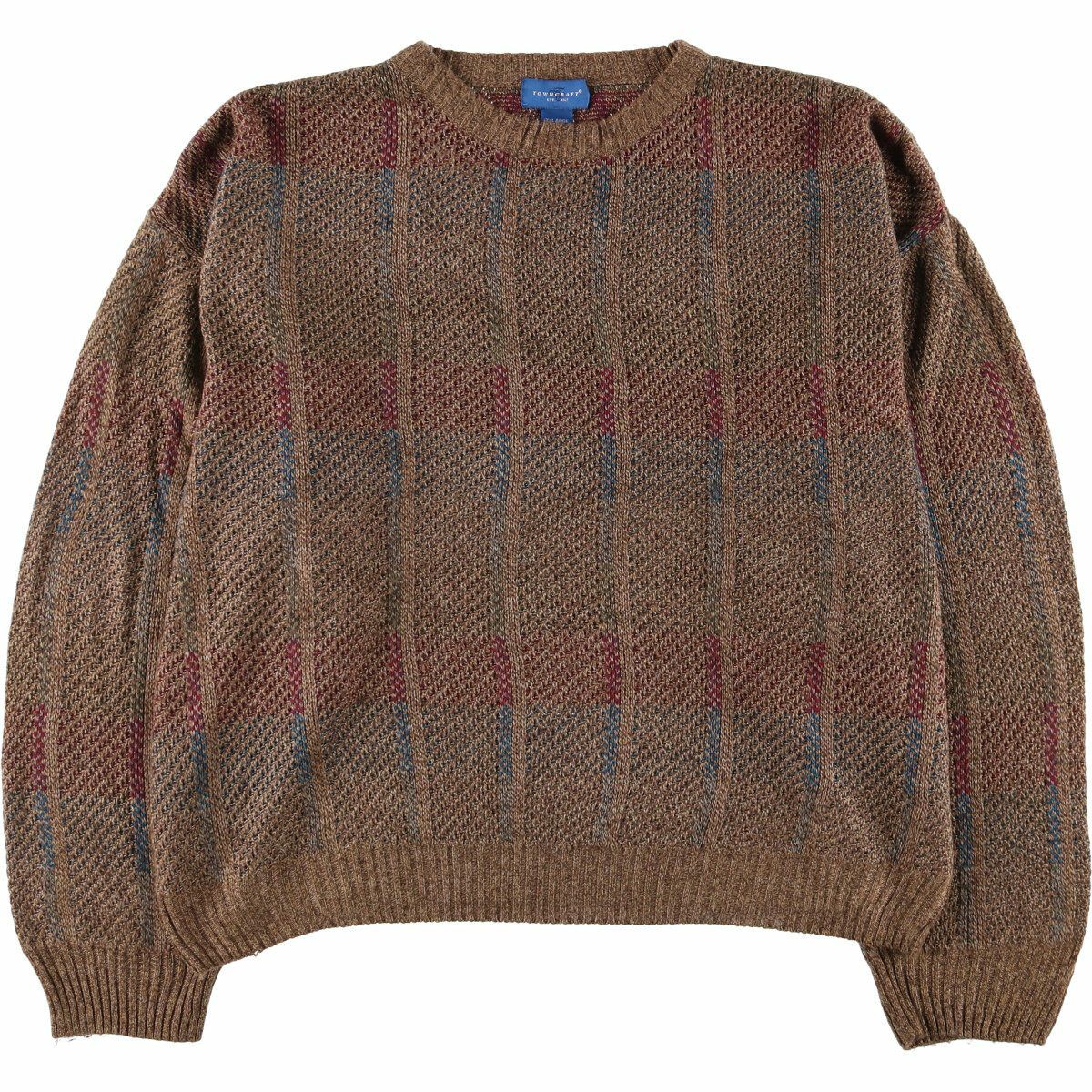 古着 80年代 タウンクラフト TOWN CRAFT 総柄 アクリルニットセーター