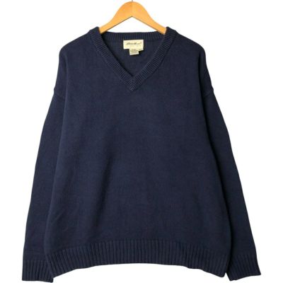 古着 エディーバウアー Eddie Bauer リブ編み 前開き コットン