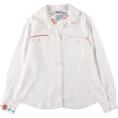 古着 Anna and Frank オープンカラー 長袖 シルクシャツ