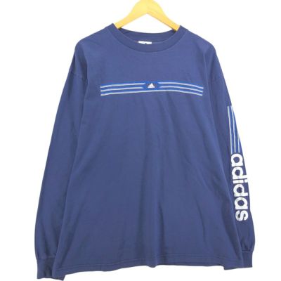 古着 90~00年代 アディダス adidas Vネック ロングTシャツ ロンT