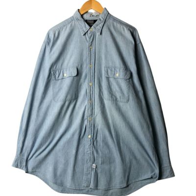 古着 90年代 ラルフローレン Ralph Lauren POLO by Ralph Lauren 長袖 コットンシャツ USA製 メンズXL相当 ヴィンテージ /eaa578664 【中古】 【250906】