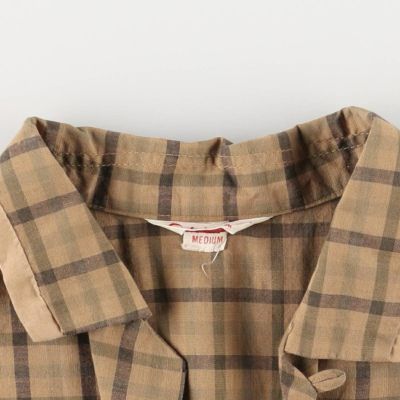 その他ブランド / Catalina/半袖シャツ/L/レーヨン/GRY/チェック 古着 60年代 カタリナ CATALINA チェック柄 半袖 オープンカラー