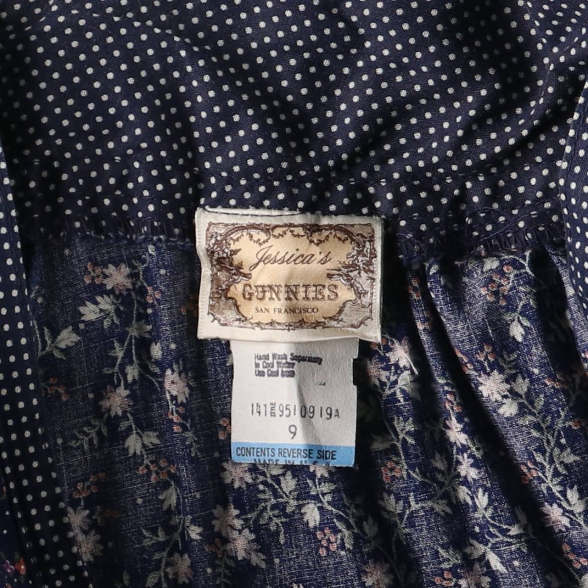 古着 70年代 ガンネサックス GUNNE SAX GUNNIES ガニーズ ドット柄  