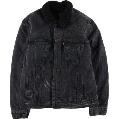 古着 リーバイス Levis ブラックデニムボアジャケット メンズM相当