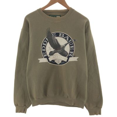 80s 90s 黒タグ USA製 Eddie Bauer プリントスウェット 80s 90s 黒タグ USA製 Eddie Bauer プリントスウェット