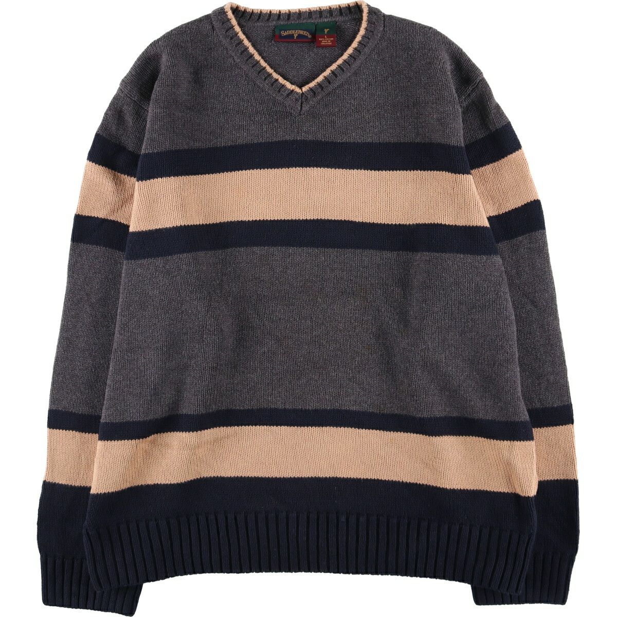 古着 CLUB ROOM Vネック カシミアニットセーター メンズL相当