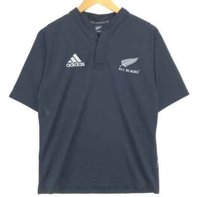 古着 アディダス adidas ALL BLACKS ハーフボタン サッカーユニフォーム ゲームシャツ メンズM相当 /eaa485276 【中古】 【240915】