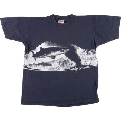 古着 90年代 オニータ ONEITA POWER-T サメ柄 アニマルTシャツ USA製 メンズXL相当 ヴィンテージ /eaa527091 【中古】 【250321】