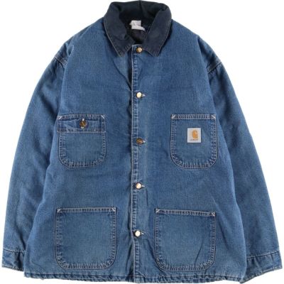 古着 カーハート Carhartt デニムカバーオール USA製 メンズL
