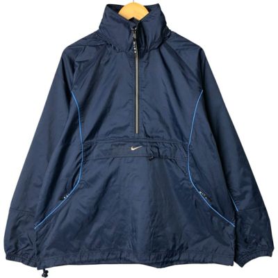 デッドストックNikeナイキvintageナイロンアノラック90sヴィンテージ 90s NIKE Nylon Anorak Parka 白黒 L ナイキ アノラックパーカー