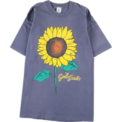 古着 90年代 TSF SPORTSWEAR 花柄 ひまわり プリントTシャツ USA製 