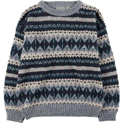 古着 ESTATE 総柄 アクリルニットセーター メンズM相当 /eaa582066