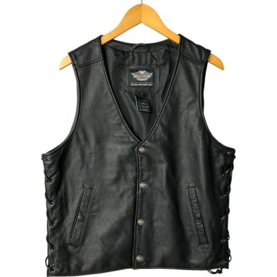 【牛革】ハーレーダビッドソン レザー ライダース ベスト M 本革 牛革】ハーレーダビッドソン レザー ライダース ベスト M 本革