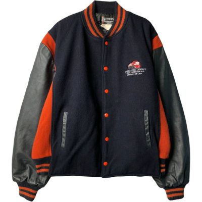 BUTWIN スタジャン 青 ウール・レザー 1960〜70年代 BUTWIN スタジャン サイズ38